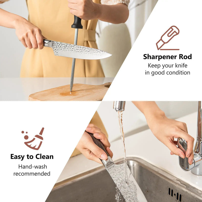 15 Pieces Stainless Steel Knife Set with Ergonomic Handle by DirectDeals