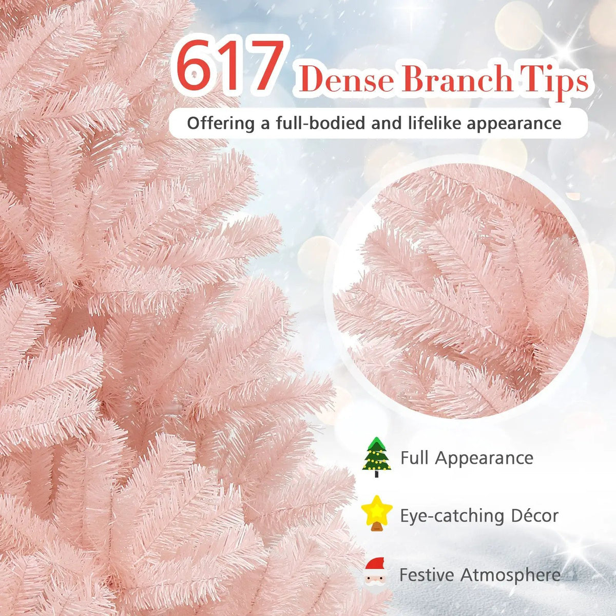6/7 Feet Artificial Christmas Tree Hinged Full Fir Tree by DirectDeals
