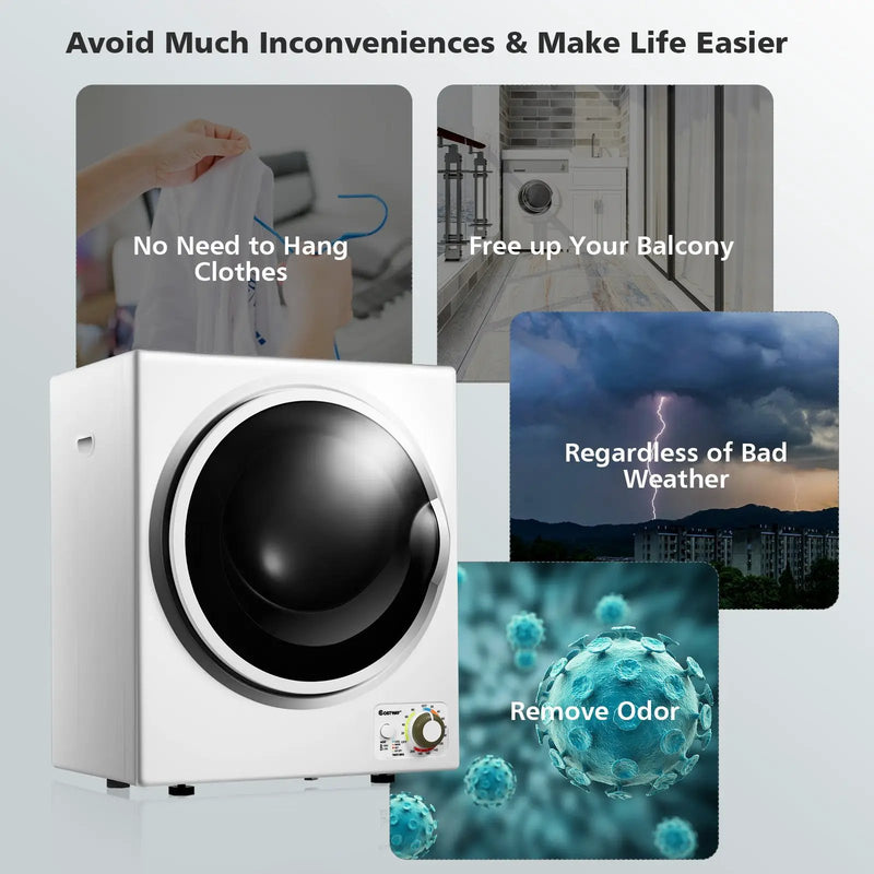1.5 Cu .ft Clothes Dryer with with Stainless Steel Wall Mount by DirectDeals