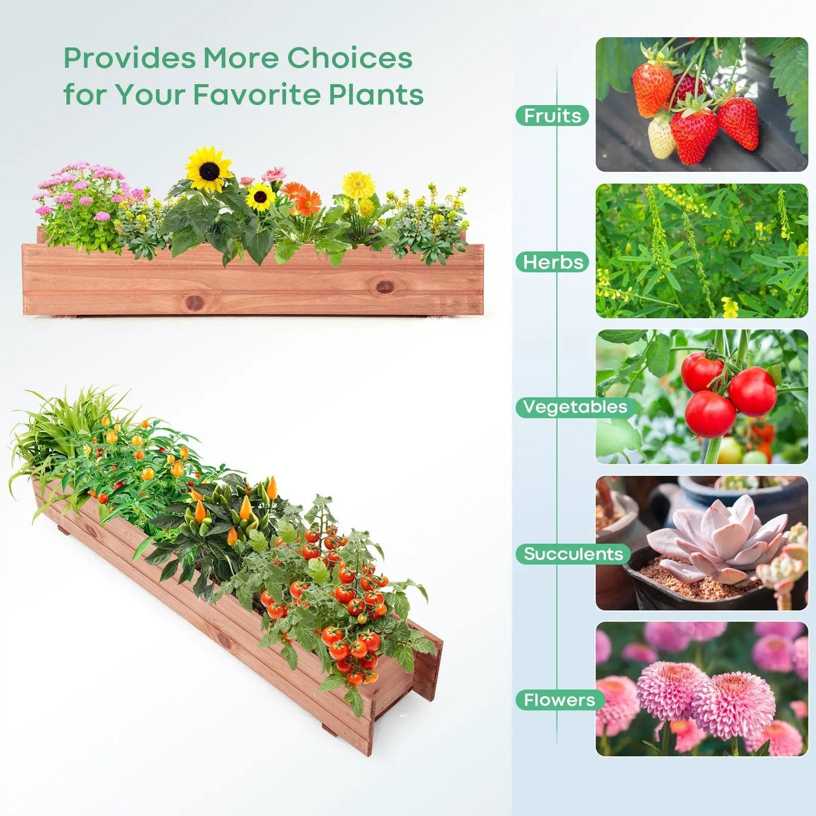Wooden Decorative Raised Garden Bed for Yard and Window by DirectDeals