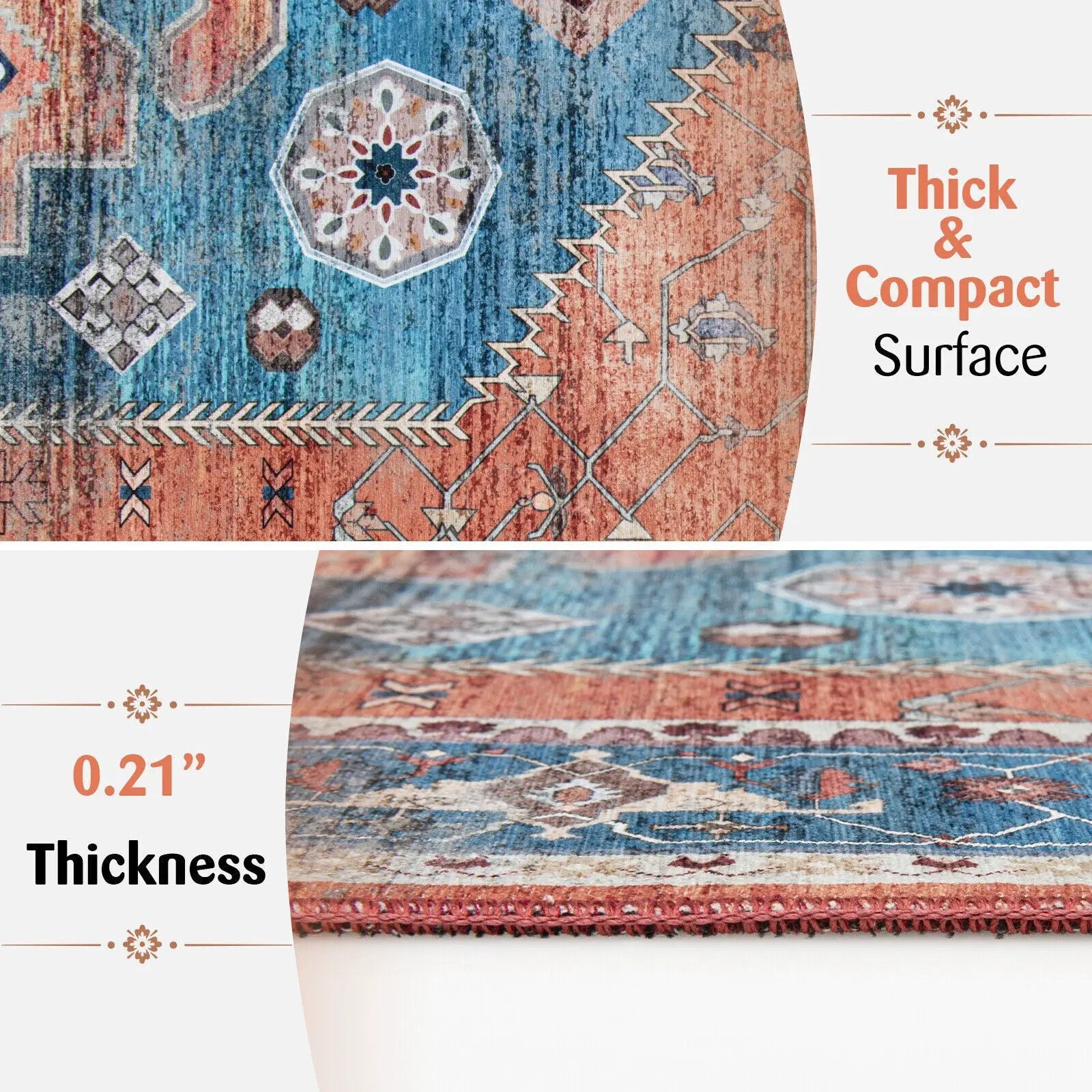 5 x 7 Inch Non-Shedding Distressed Vintage Indoor Area Rug by DirectDeals