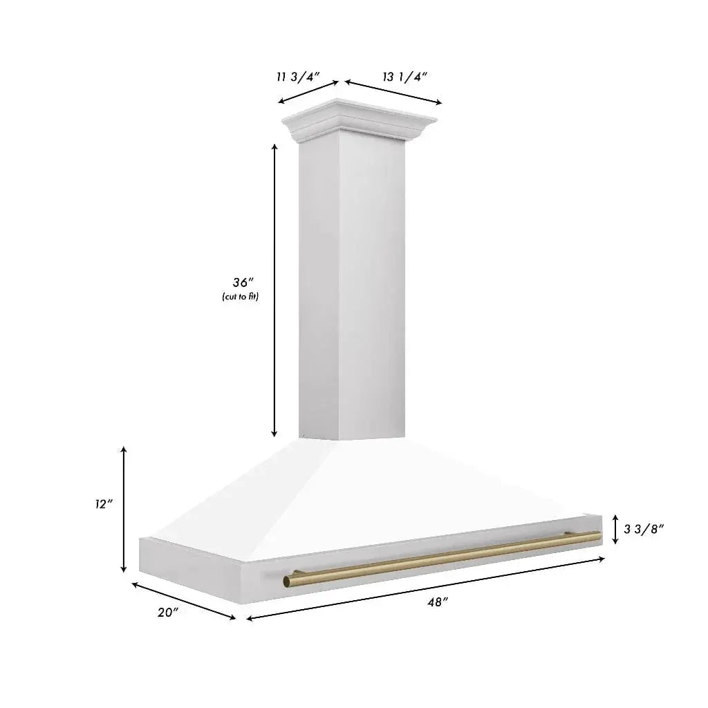 ZLINE 48" Autograph Stainless Wall Range Hood KB4STZ-WM48-G by Farmhouse Kitchen and Bath