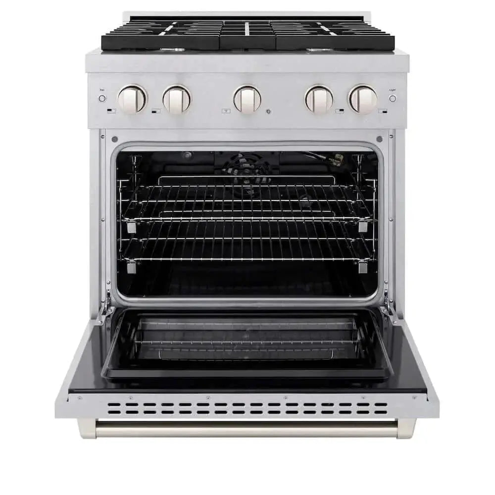 ZLINE 30"Gas Range, Convection Gas Oven , DuraSnow® Stainless Steel, SGRS-30 by Farmhouse Kitchen and Bath