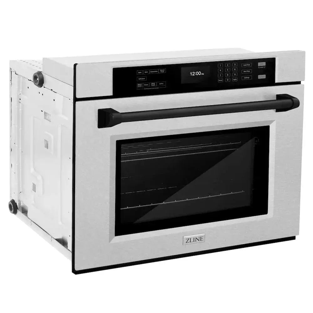 ZLINE 30"Professional True Convection Single Wall Oven, Air Fry, Self Clean, DuraSnow® Matte Black WASSZ-30-MB by Farmhouse Kitchen and Bath