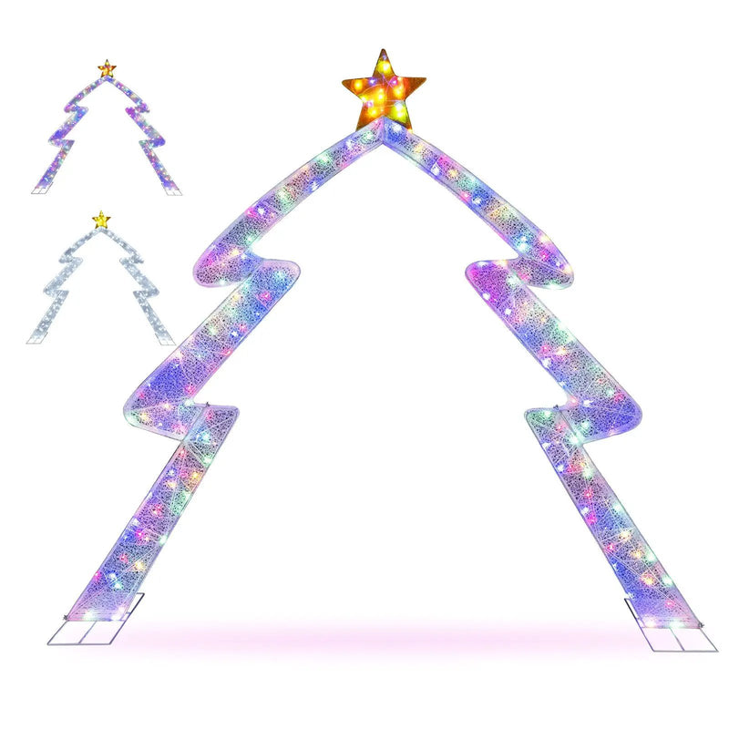 8.8 Feet Christmas Tree-shaped Archway with Top Star by DirectDeals
