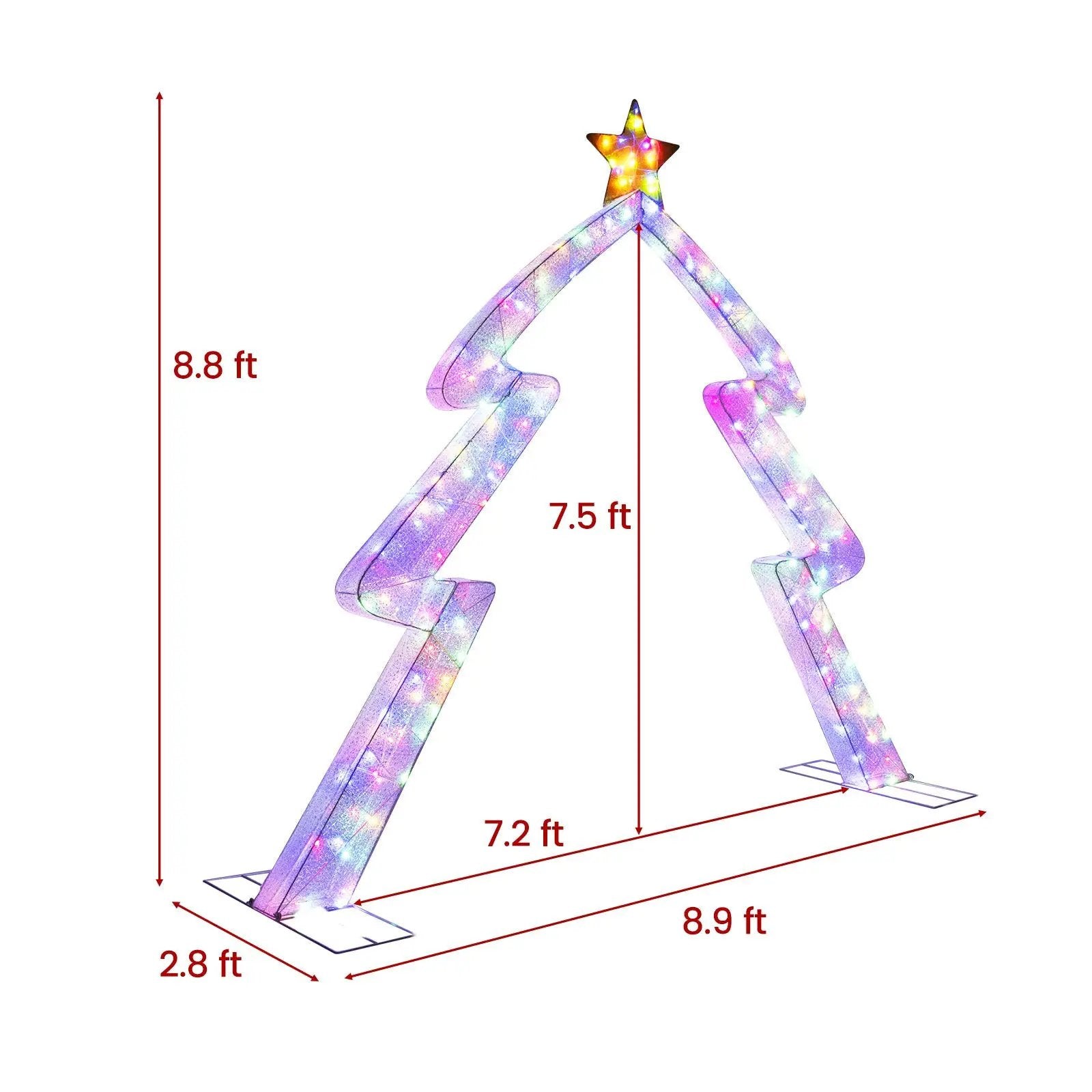 8.8 Feet Christmas Tree-shaped Archway with Top Star by DirectDeals