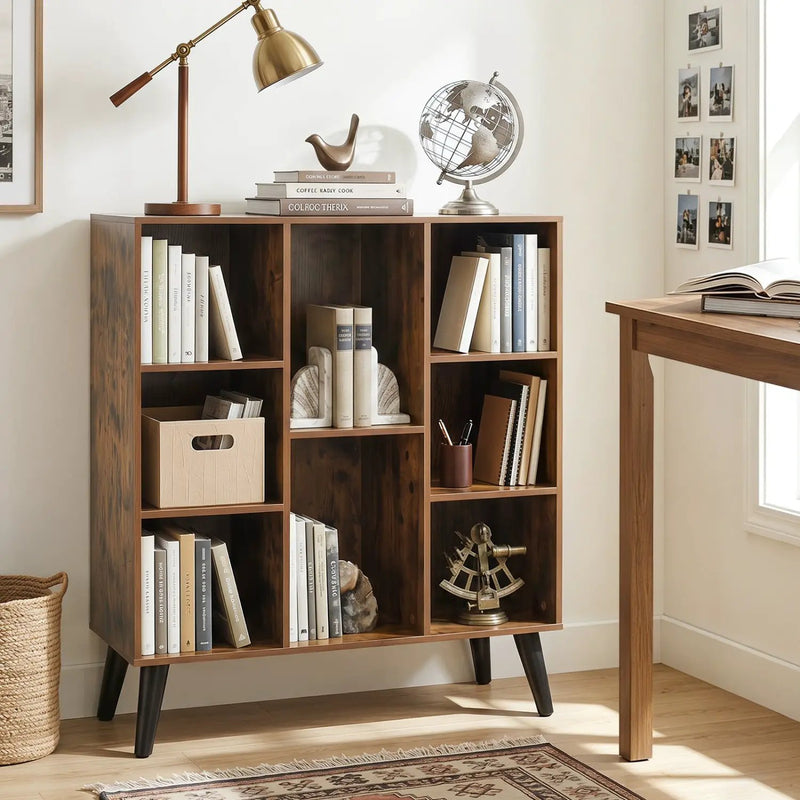 8-Cube Bookcase with Raised Legs - Rustic Brown by DirectDeals