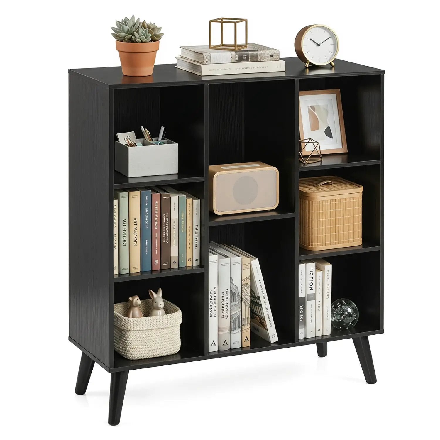 8-Cube Bookcase with Raised Support Legs by DirectDeals