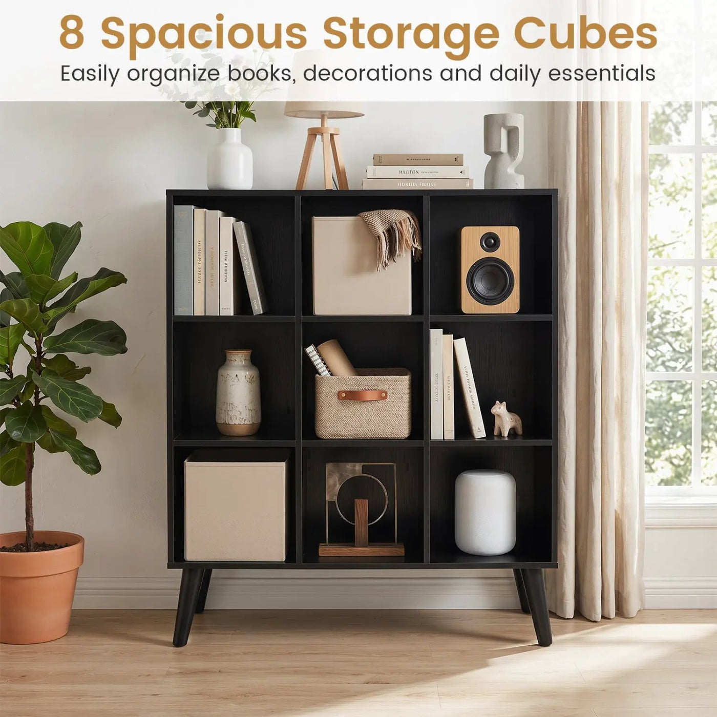 8-Cube Bookcase with Raised Support Legs by DirectDeals