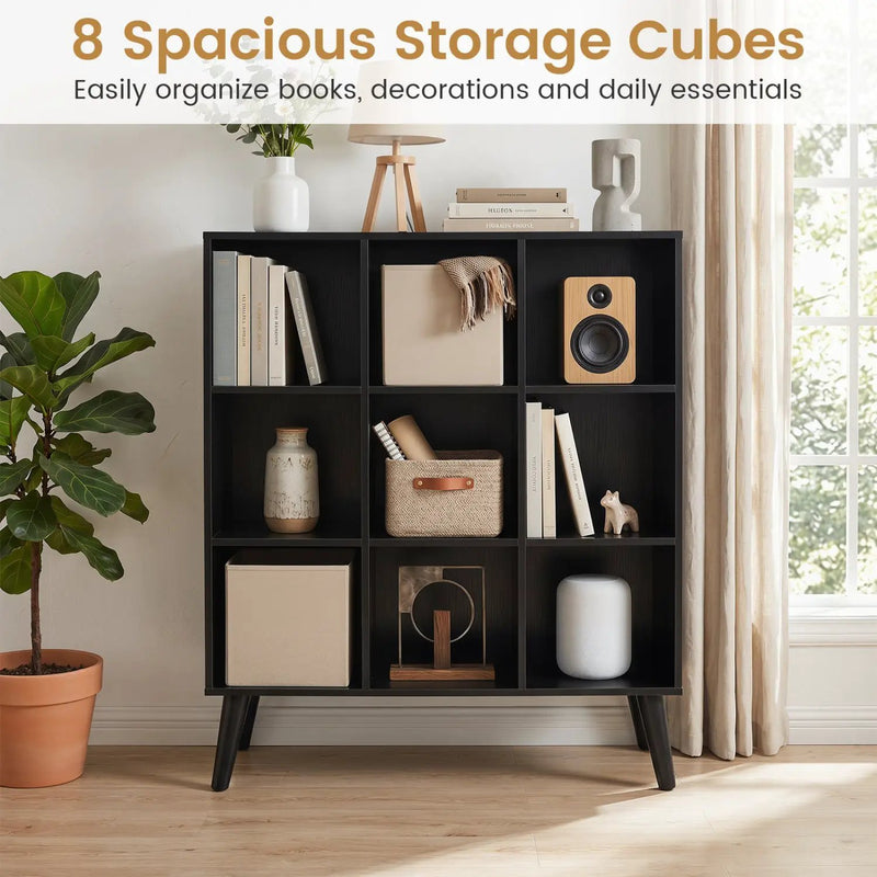 8-Cube Bookcase with Raised Support Legs by DirectDeals