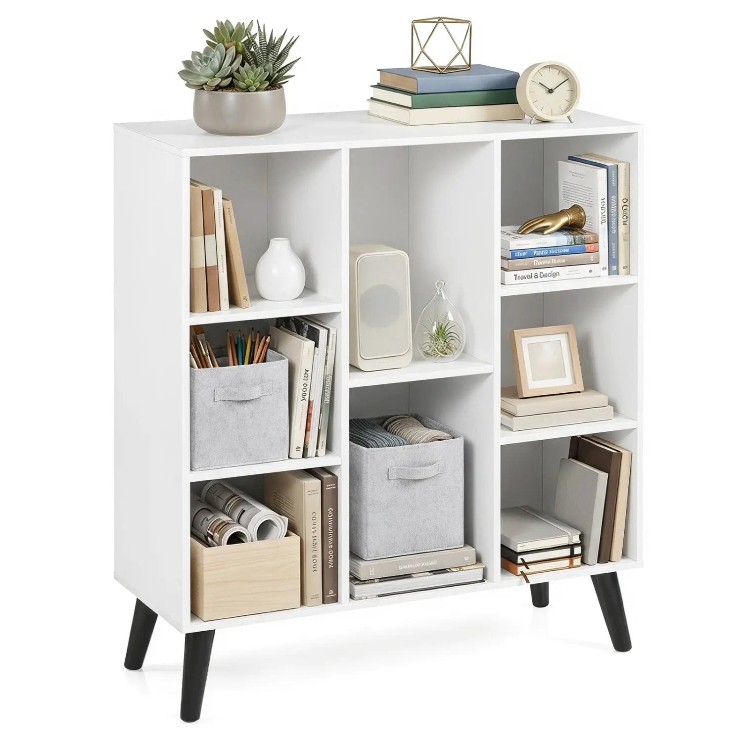 8-Cube Bookcase with Raised Support Legs by DirectDeals