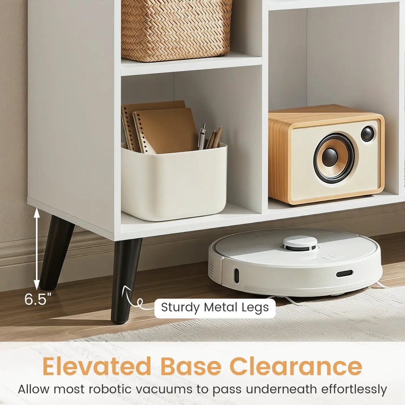 8-Cube Bookcase with Raised Support Legs by DirectDeals