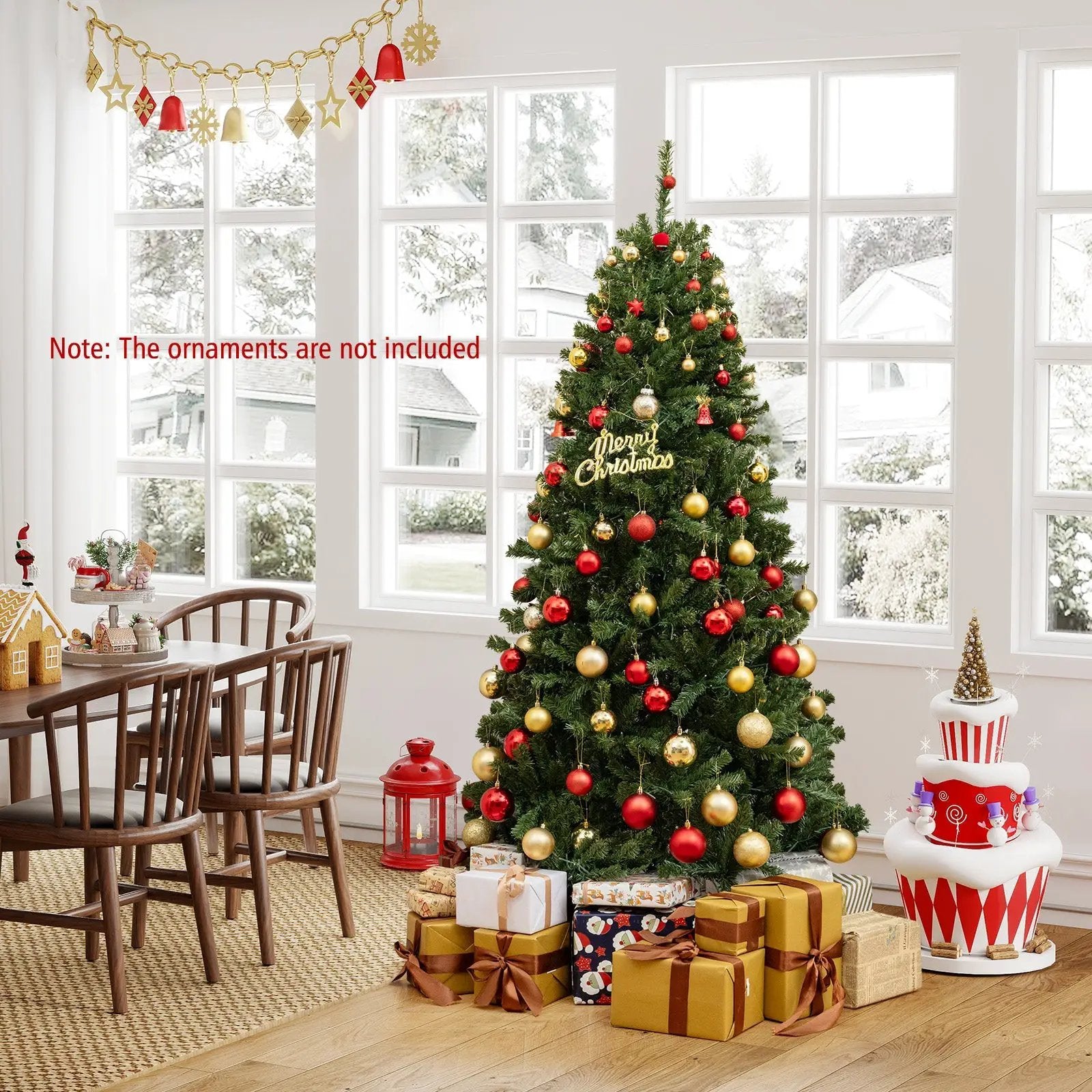 6/7/8 FT Pre-Lit Artificial Christmas Tree with Remote Control and LED Lights by DirectDeals