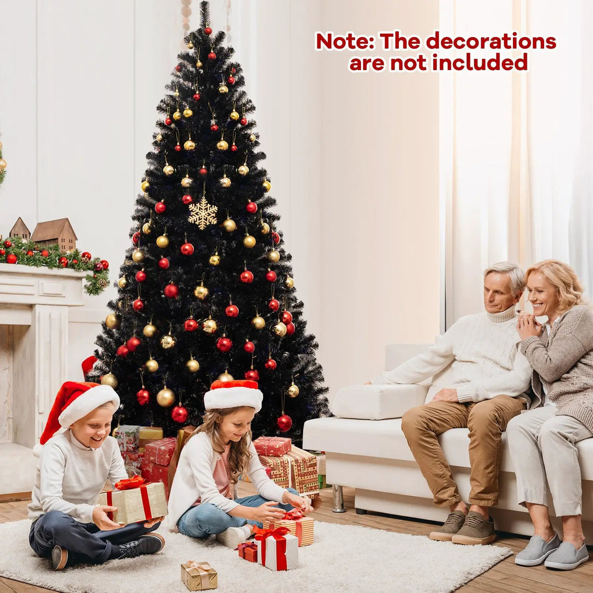 6/7/8 Feet Artificial Christmas Tree with 6 Lighting Modes and Spooky Sounds by DirectDeals