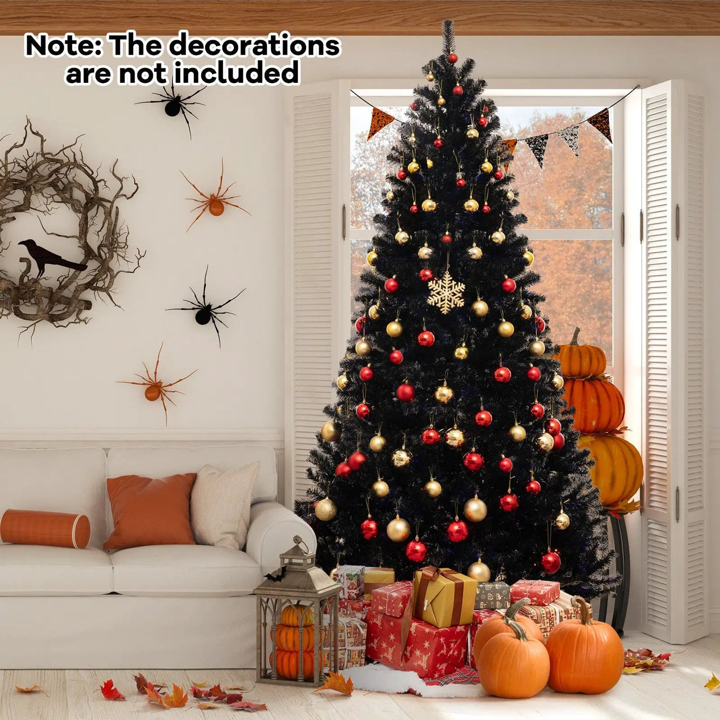 6/7/8 Feet Artificial Christmas Tree with 6 Lighting Modes and Spooky Sounds by DirectDeals