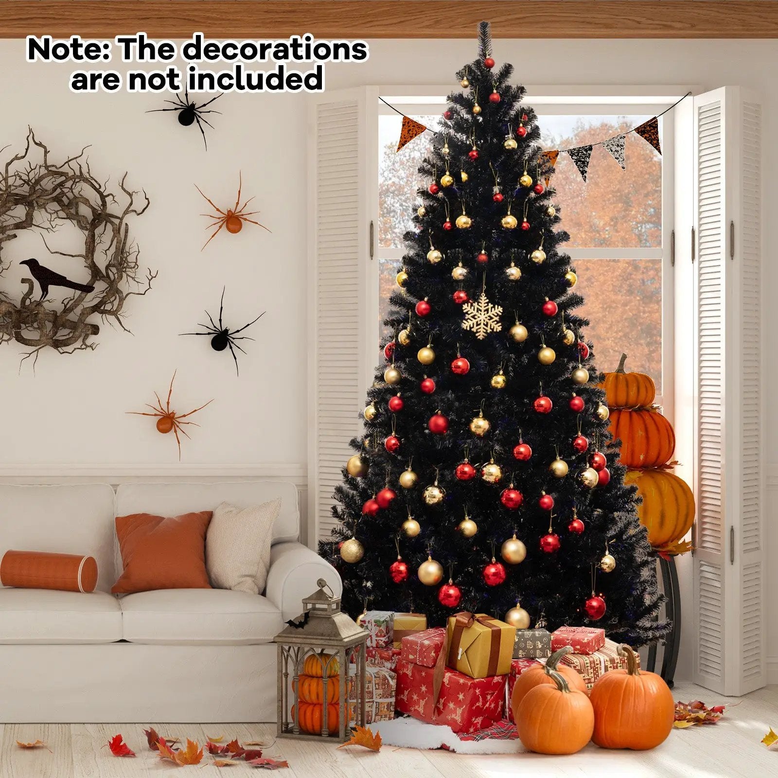 6/7/8 Feet Artificial Christmas Tree with 6 Lighting Modes and Spooky Sounds by DirectDeals