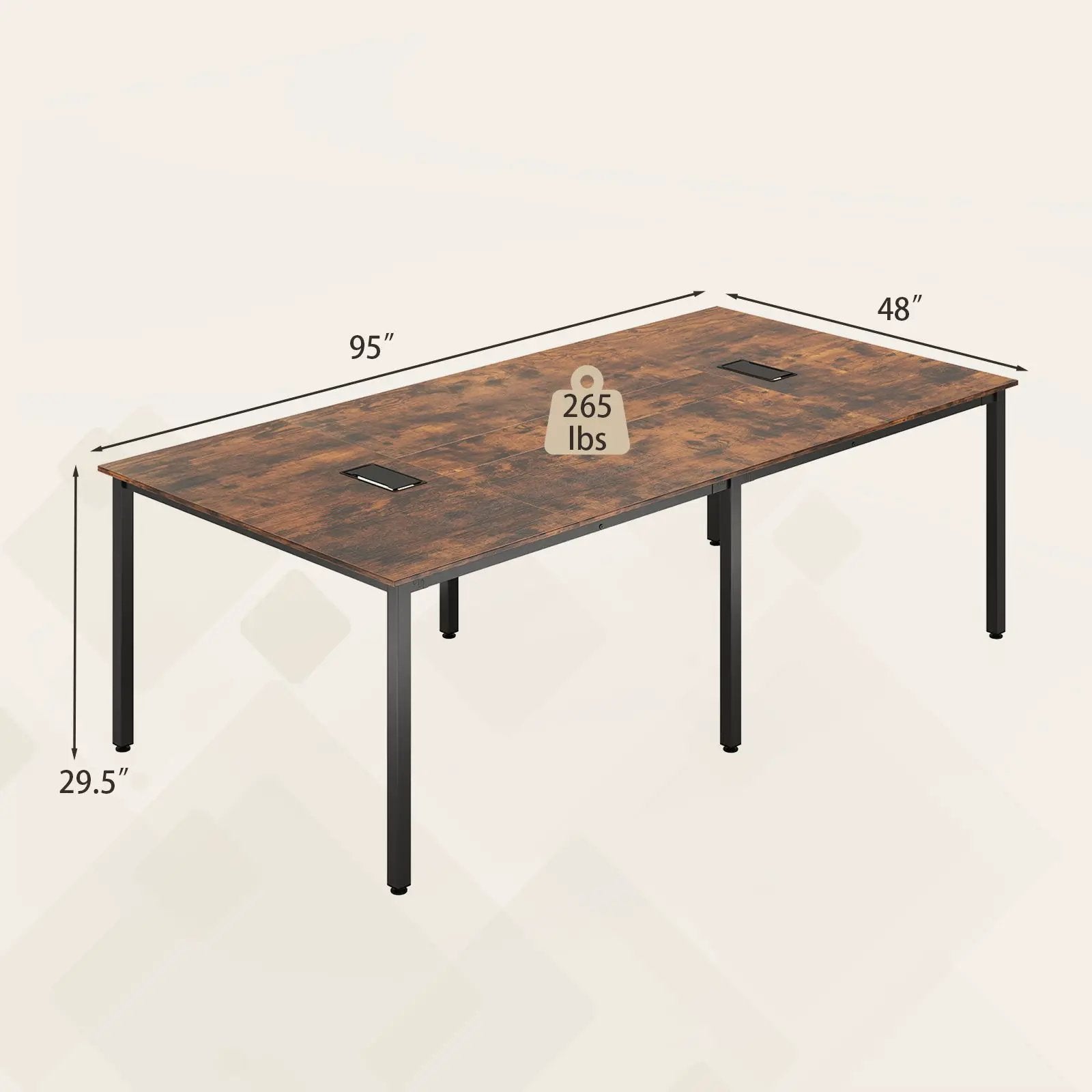 8 Feet Conference Room Table Large Meeting Table Seats up to 10 People-White by DirectDeals