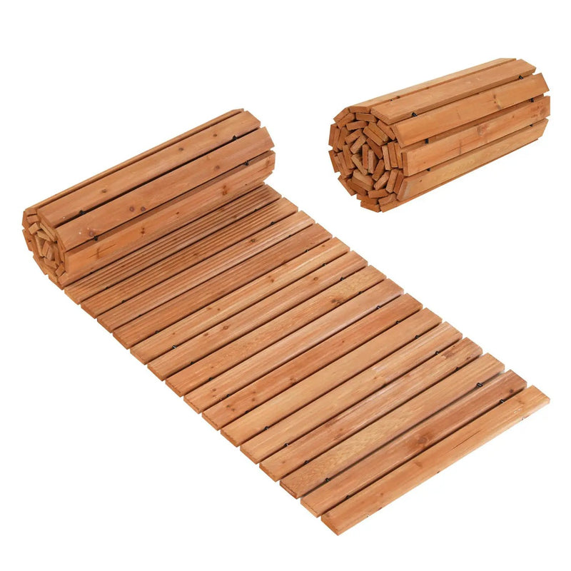 8 FT Wooden Garden Pathway with Non-Slip Surface for Patio by DirectDeals
