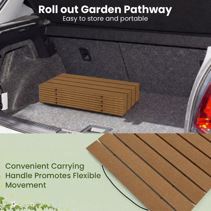 8 Feet Outdoor Pathway Straight Roll-Out Patio Boardwalk by DirectDeals