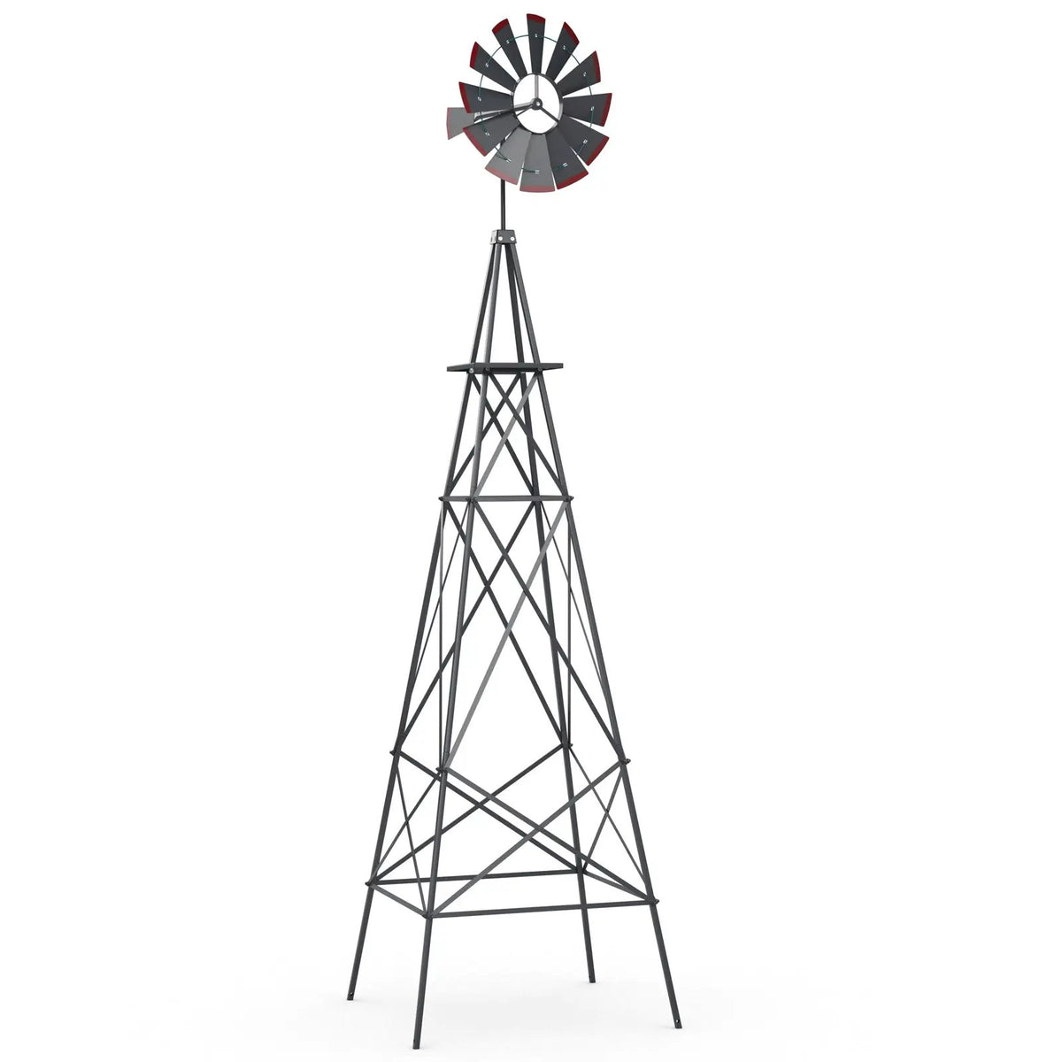 8 Feet Windmill Metal Ornamental Wind Wheel Weather Resistant by DirectDeals