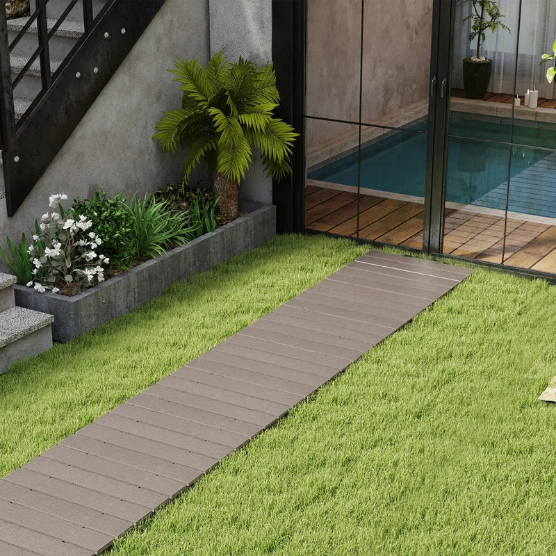 8 Ft Outdoor Garden Pathway Patio Roll Out Straight Walkways with Metal Wire Connection by DirectDeals