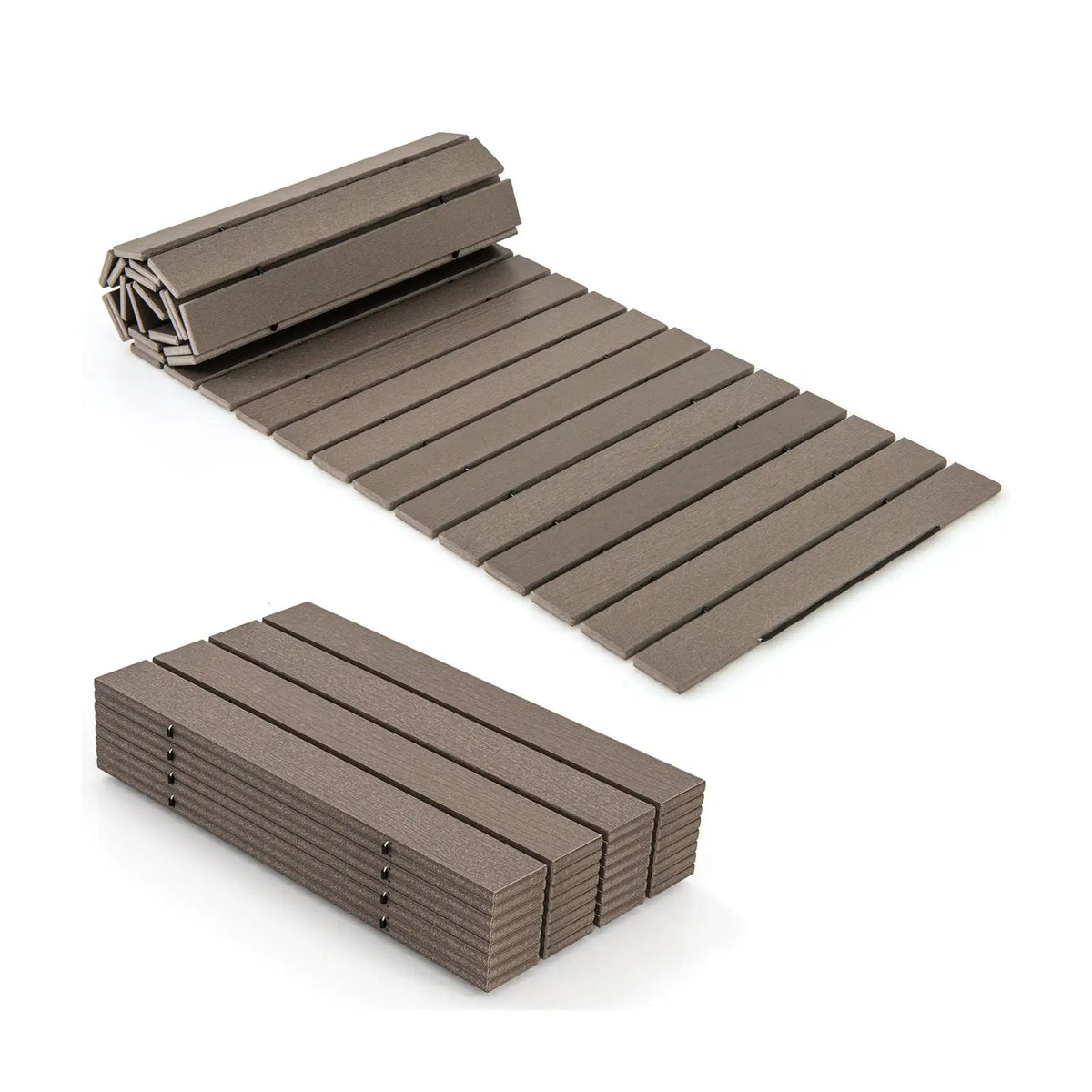8 Ft Outdoor Garden Pathway Patio Roll Out Straight Walkways with Metal Wire Connection by DirectDeals