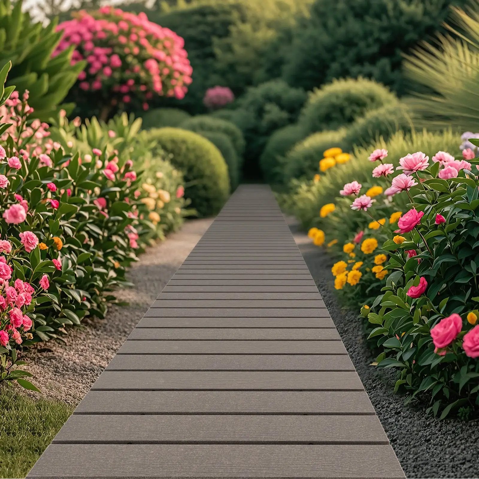 8 Ft Outdoor Garden Pathway Patio Roll Out Straight Walkways with Metal Wire Connection by DirectDeals