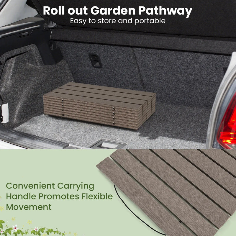 8 Ft Outdoor Garden Pathway Patio Roll Out Straight Walkways with Metal Wire Connection by DirectDeals
