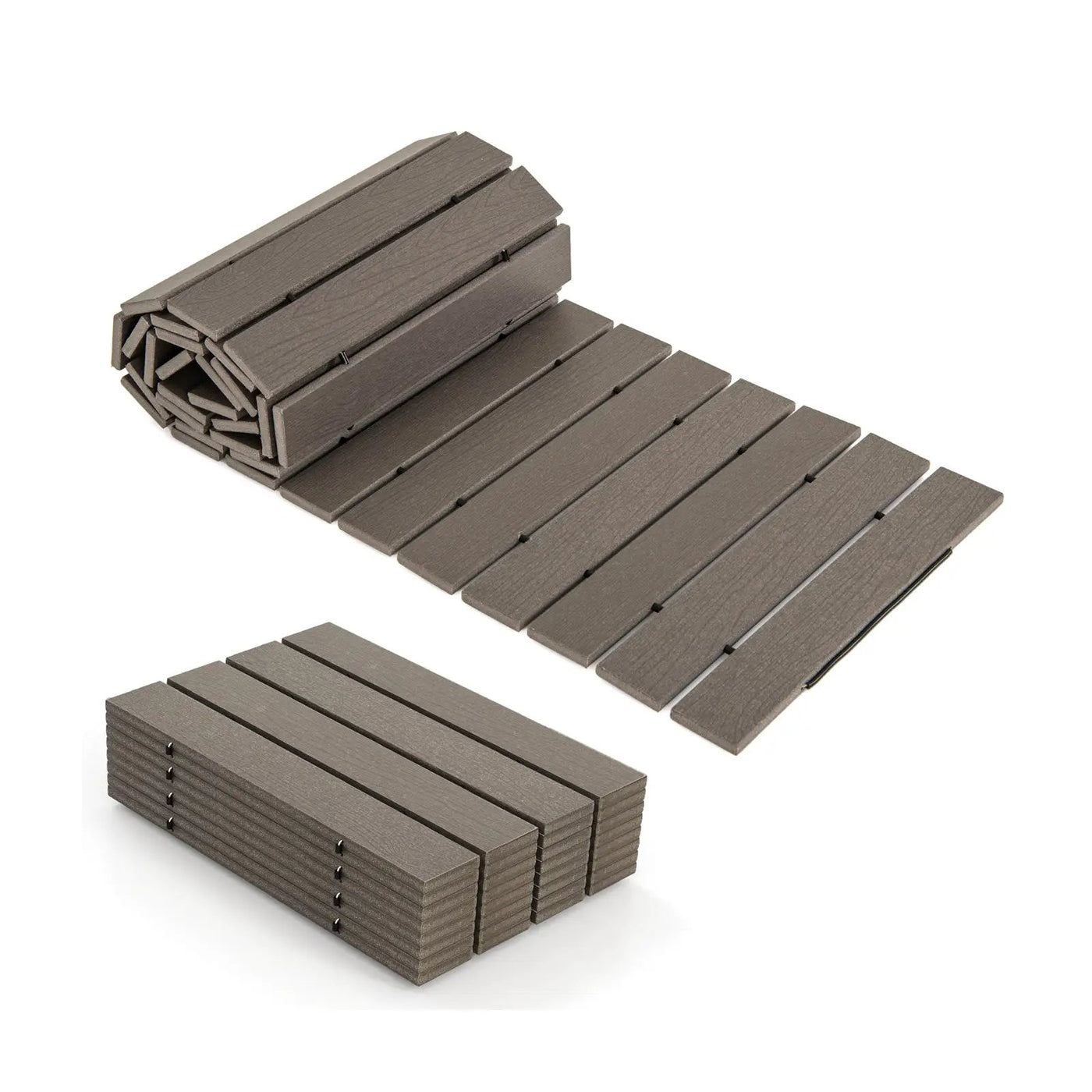 8 Ft Outdoor Garden Pathway Patio Roll Out Straight Walkways with Metal Wire Connection by DirectDeals