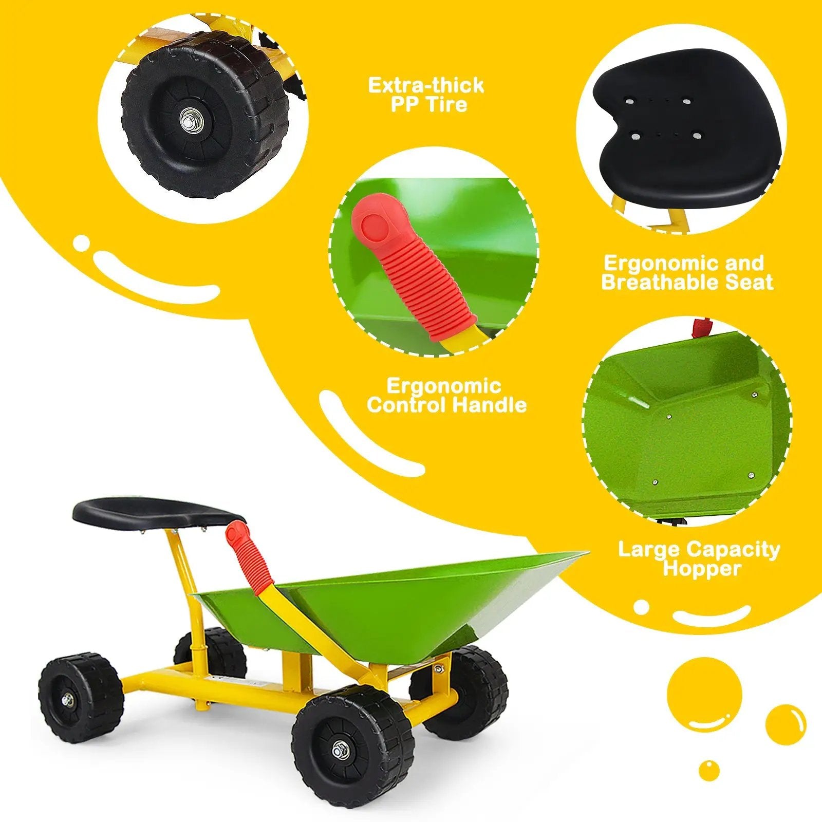 8 Inch Heavy Duty Kids Ride-on Sand Dumper with 4 Wheels by DirectDeals