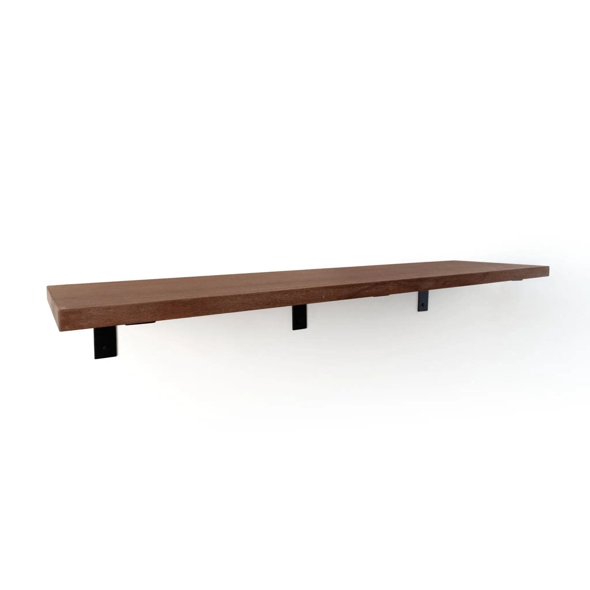 Deep Shelf with Black Steel L Brackets by NookWoodworking