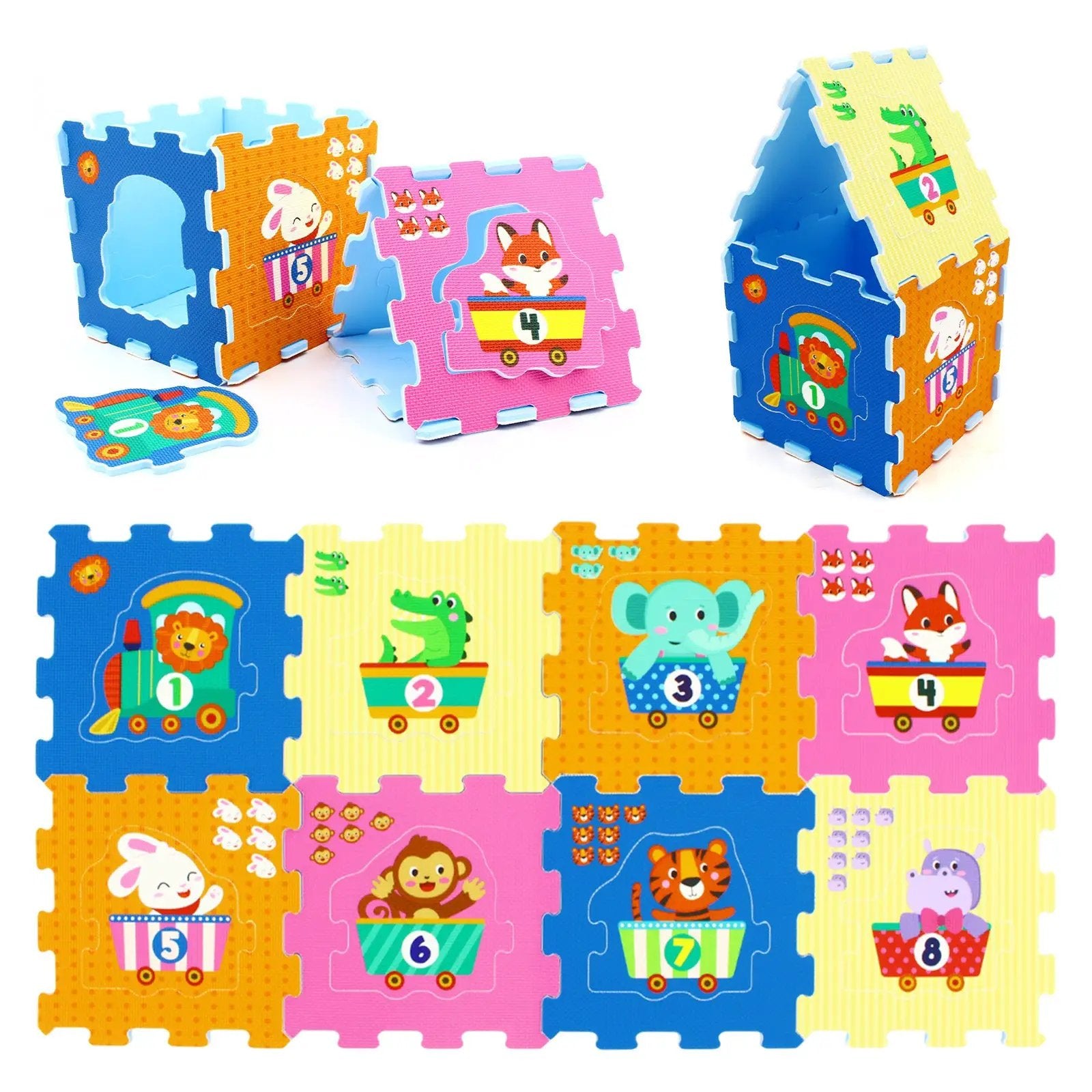 8-Piece Interlocking Baby Floor Puzzle Tiles with Educational Numbers by DirectDeals