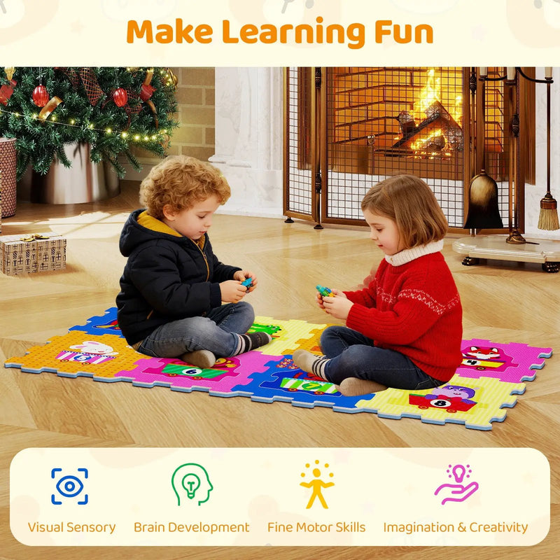 8-Piece Interlocking Baby Floor Puzzle Tiles with Educational Numbers by DirectDeals