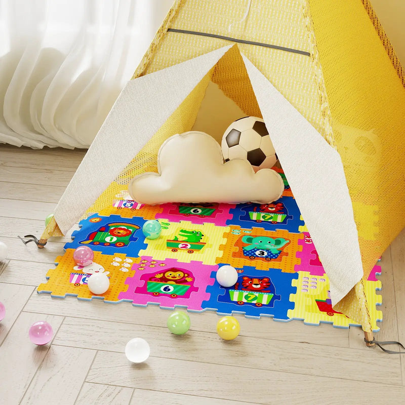 8-Piece Interlocking Baby Floor Puzzle Tiles with Educational Numbers by DirectDeals