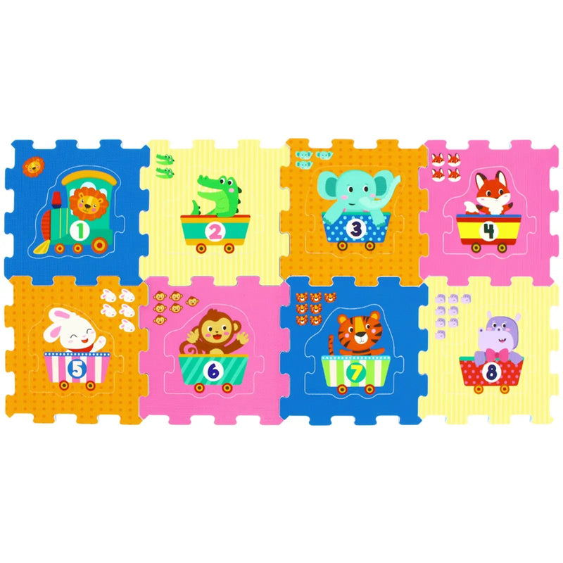 8-Piece Interlocking Baby Floor Puzzle Tiles with Educational Numbers by DirectDeals