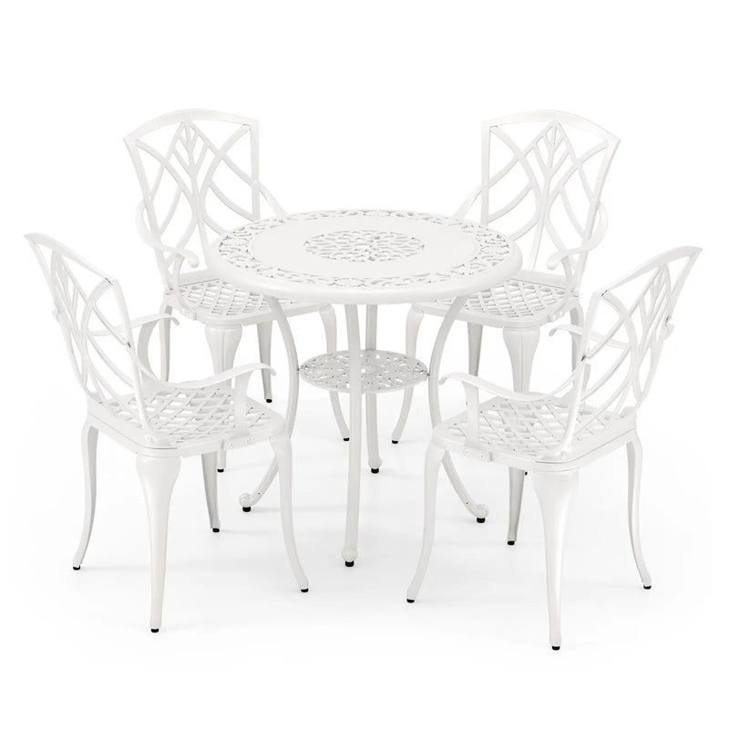 8-Piece Outdoor Furniture Set-Solar Umbrella Bistro Set Conversation Set Chaise Lounger Folding Bed Side Table Swing Chair & Dining Set by DirectDeals