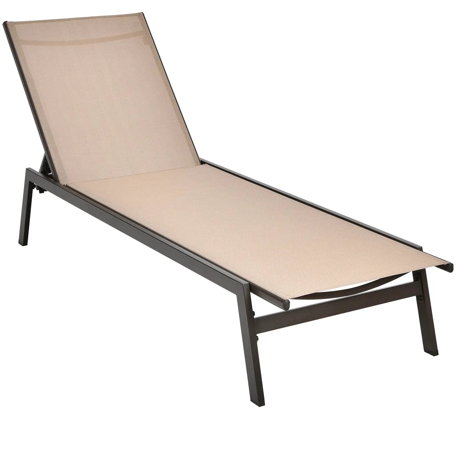 8-Piece Outdoor Furniture Set-Solar Umbrella Bistro Set Conversation Set Chaise Lounger Folding Bed Side Table Swing Chair & Dining Set by DirectDeals