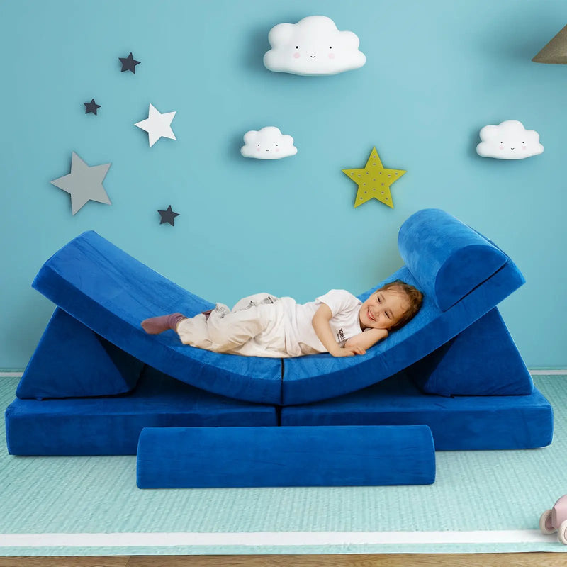 6 Pieces Convertible Kids Sofa Playset with Zipper by DirectDeals