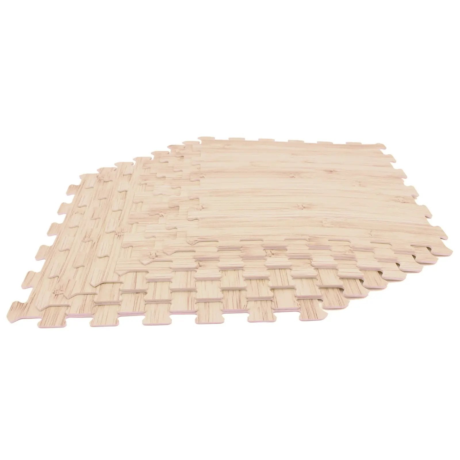 8 Pieces EVA Foam Floor Tiles with Wood Texture by DirectDeals