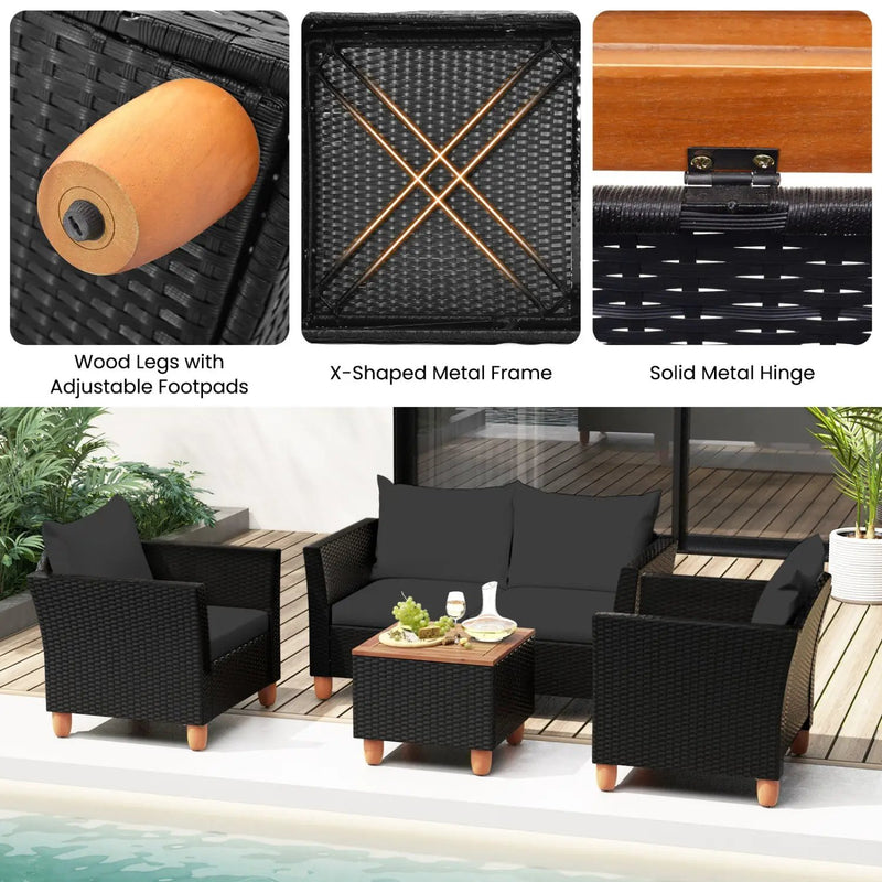 8-Piece Outdoor Conversation Set with Storage Coffee Table by DirectDeals