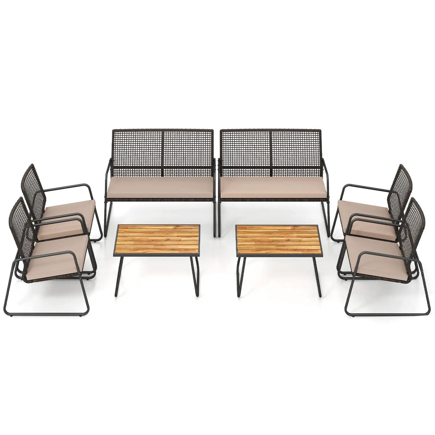 8-Piece Patio Conversation Set with Acacia Wood Coffee Table by DirectDeals