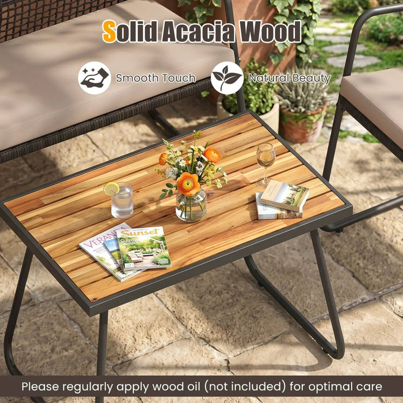 8-Piece Patio Conversation Set with Acacia Wood Coffee Table by DirectDeals