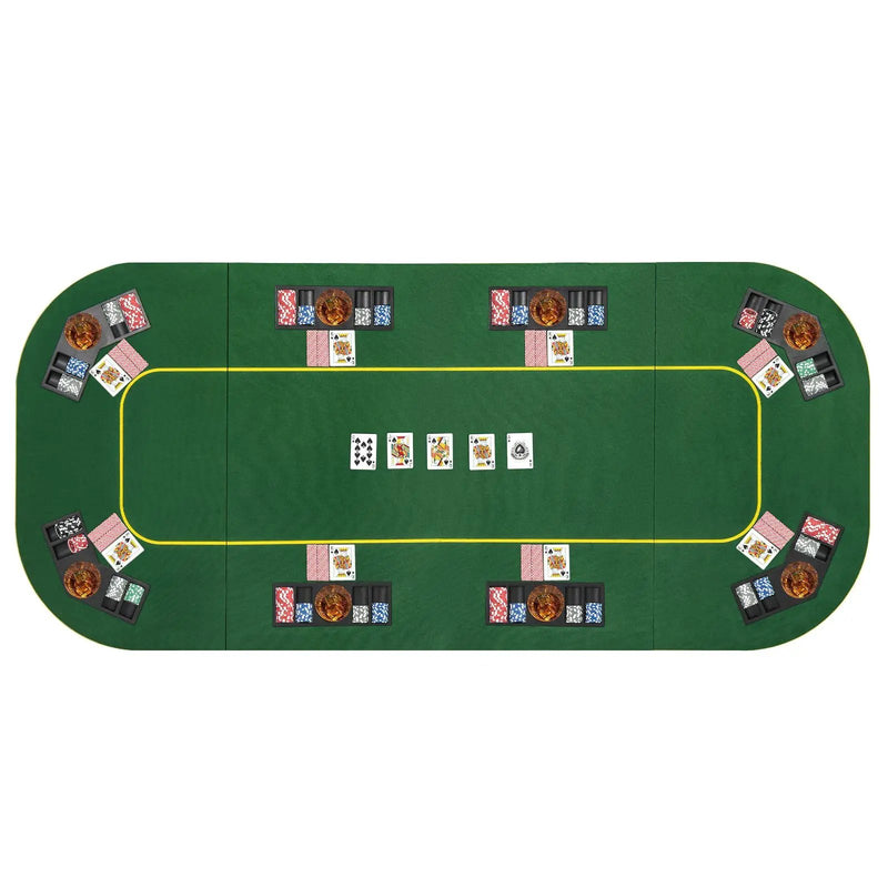79 x 36 Inch 8-Player Foldable Poker Table Top with Carry Bag and Cup Holders by DirectDeals