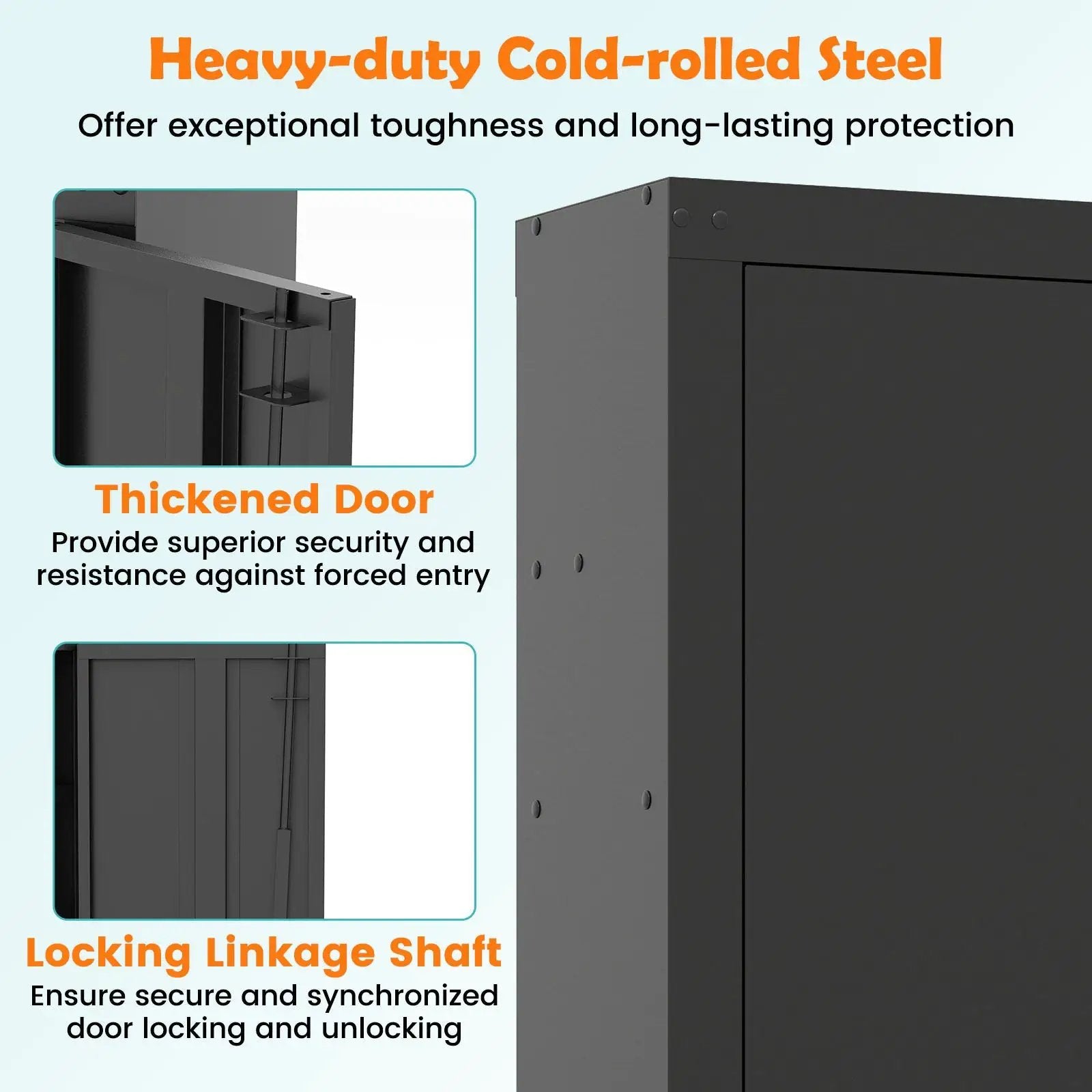 8 Rifle Safe Large Gun Cabinet with Storage Shelf-Black by DirectDeals