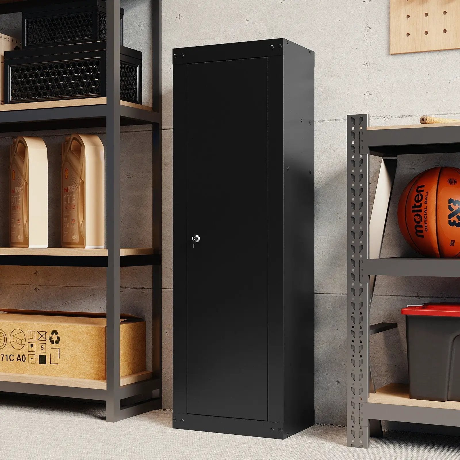 8 Rifle Safe Large Gun Cabinet with Storage Shelf-Black by DirectDeals