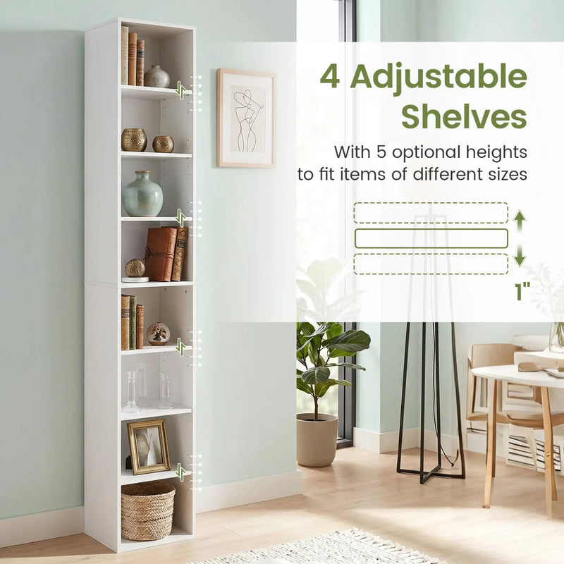8-Tier Narrow Bookshelf with Adjustable Shelves by DirectDeals