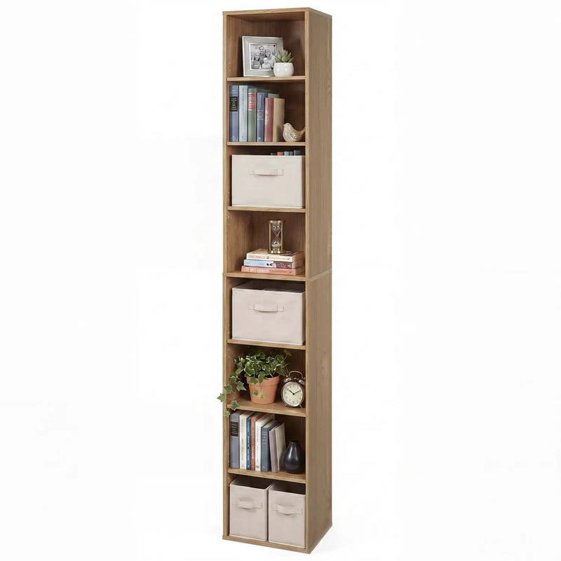 8-Tier Narrow Bookshelf with Adjustable Shelves by DirectDeals