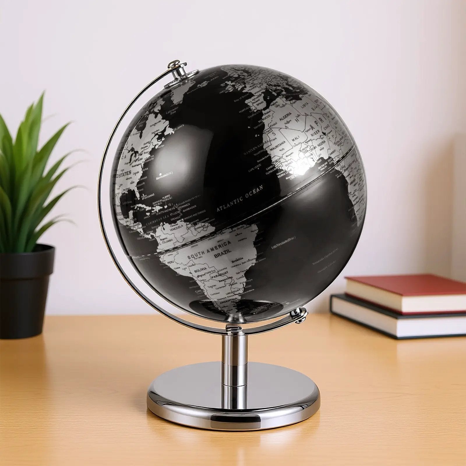 8" World Globe Modern Decorative Tabletop Earth Globe by DirectDeals
