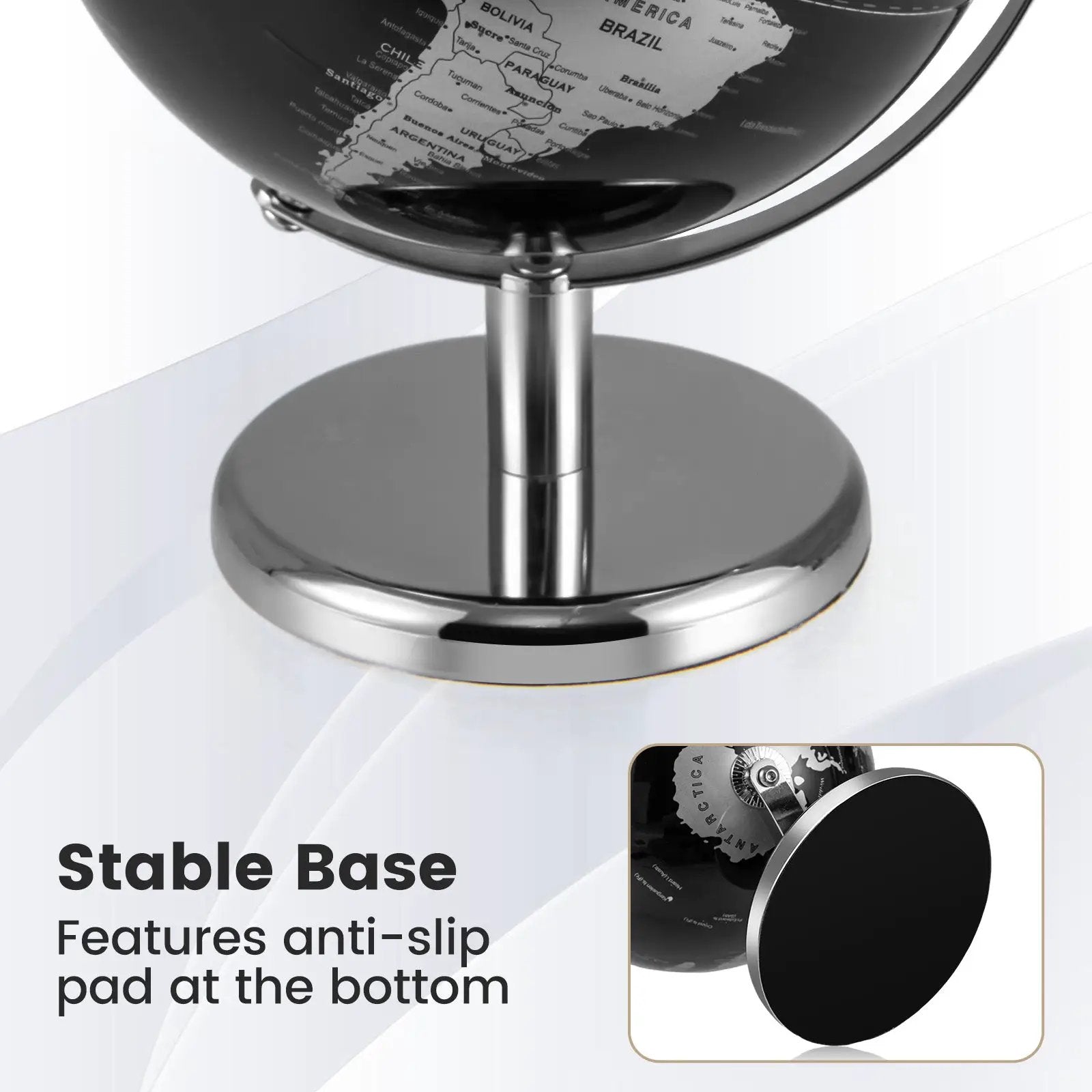 8" World Globe Modern Decorative Tabletop Earth Globe by DirectDeals