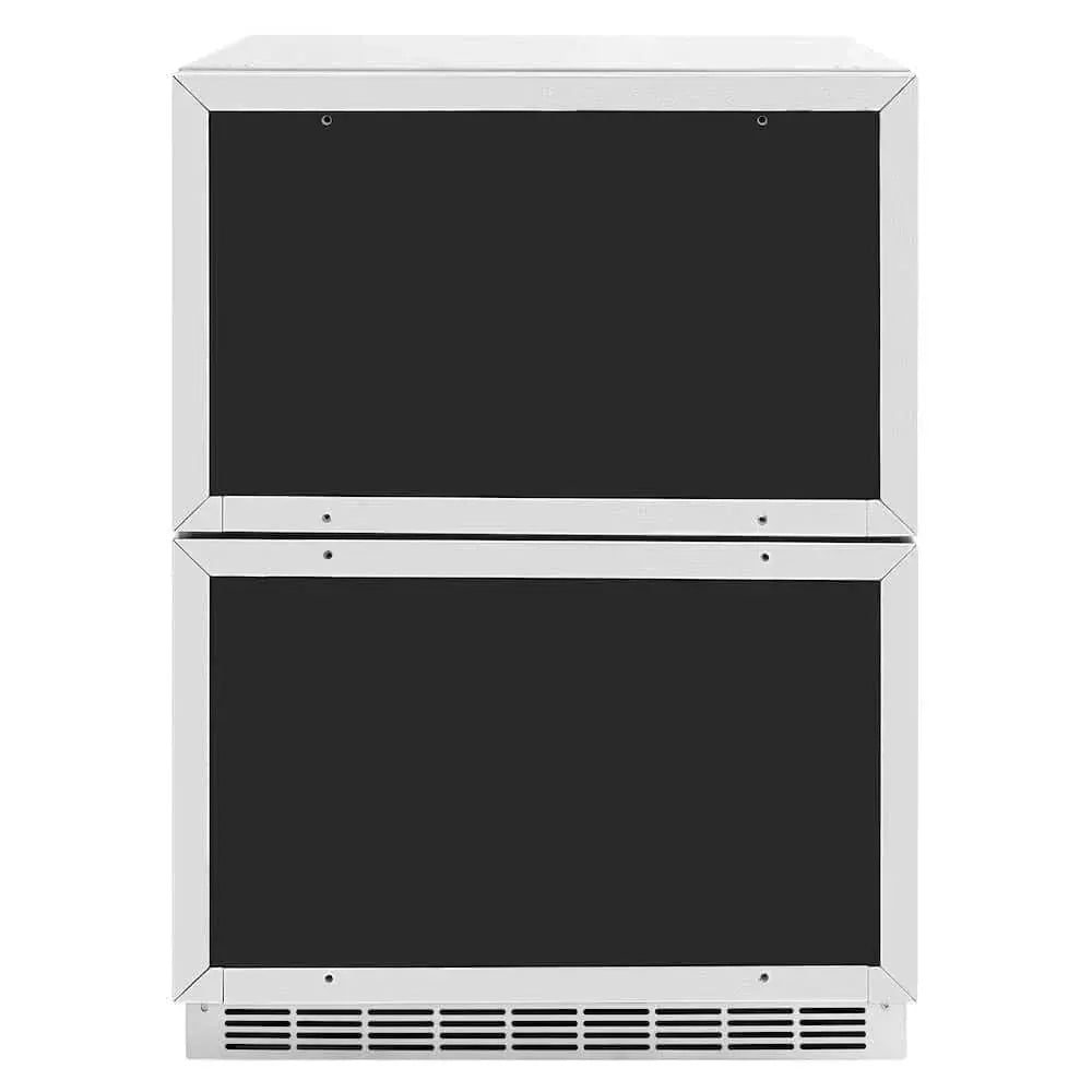 ZLINE 24" Touchstone 168 Can Outdoor-Rated Dual Refrigerator Drawer, Panel Ready Champagne Bronze, RDSPOZ-24-CB by Farmhouse Kitchen and Bath